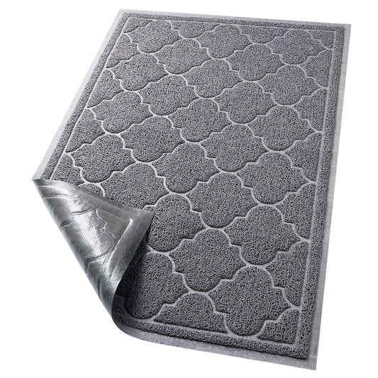 LuxStep Door Mat Large 24x36 Inch Indoor Outdoor Doormat, Non-Slip Low-Profile Design Floor Mat,Front Door Welcome Mat for Entryway,Patio,Garage, Light Grey
