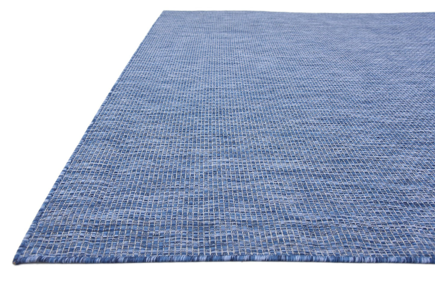 Unique Loom Collection Casual Transitional Solid Heathered Indoor/Outdoor Flatweave Area Rug (8' x 11' 4" Rectangle, Blue/Navy Blue)