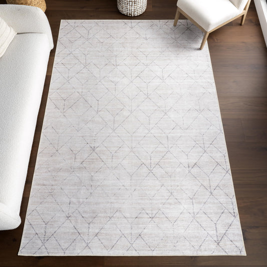 Nuloom Splashguard Grier Light Grey/Ivory, 6' x 9', Geometric, Soft and Cozy, High Traffic, Stain Resistant, Easy Clean, Durable, Machine Washable Area Rug for Bedroom, Living Room, Dining, Foyer