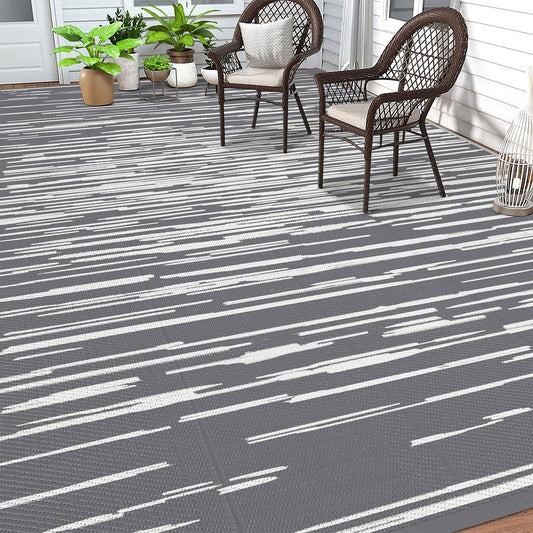 HEBE Outdoor Rug 9'x12' for Patios Clearance Waterproof Patio Mat Plastic Straw Rug Reversible RV Camping Tent Rug Outside Indoor Outdoor Area Rugs for RV,Deck,Beach,Balcony,Camper
