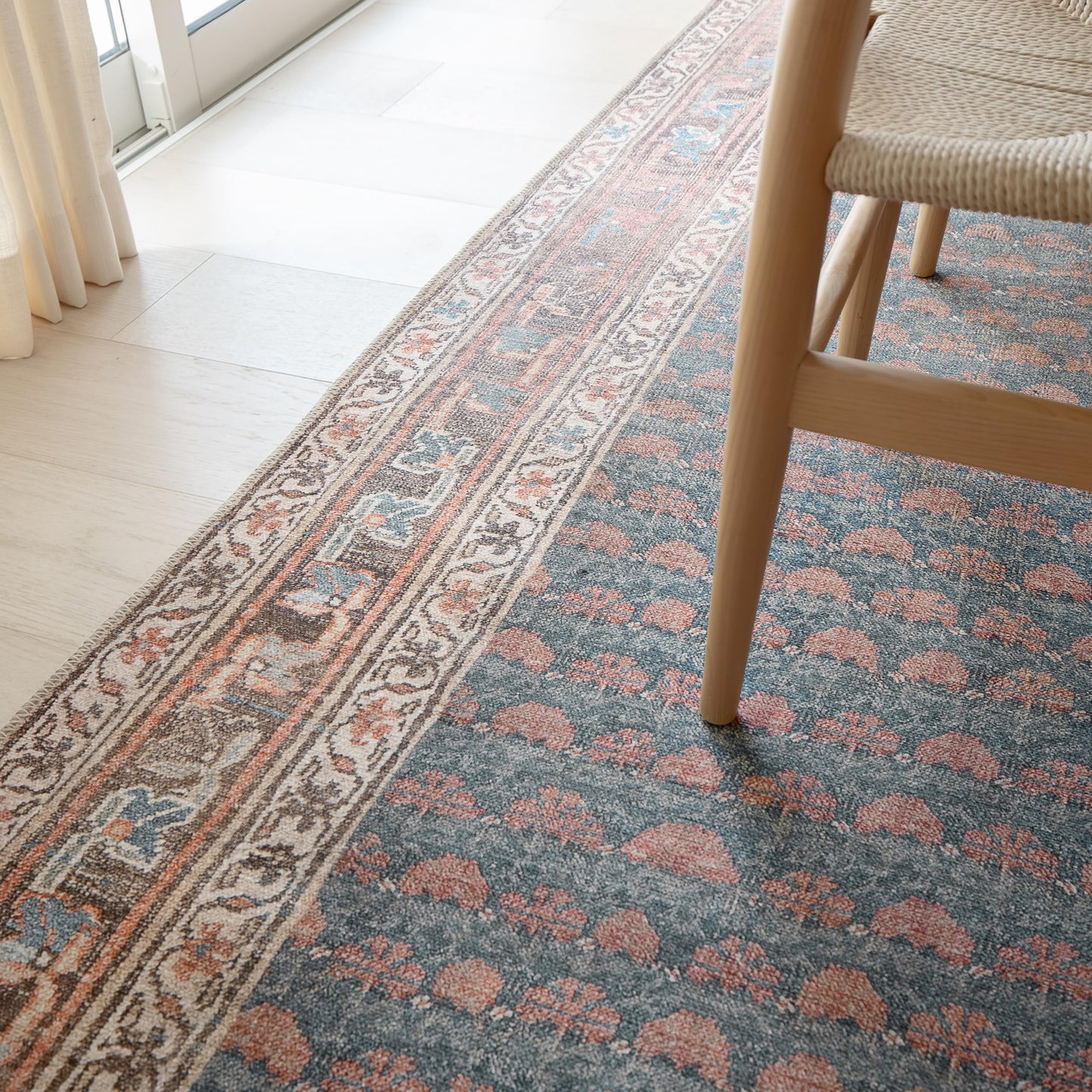 KNOTTING MATTERS Knot Again 8’3” x 11’6” Area Rug – Clay & Mineral Blue Heritage Flatweave, Low-Pile – Easy Clean Area Rug – Perfect for Living Room, Dining Room, Bedroom – Pet & Kid Friendly