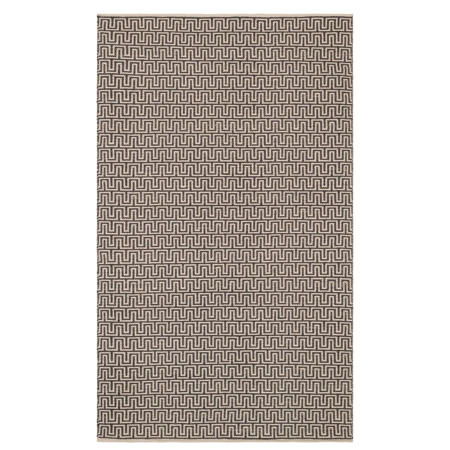 Home Conservatory Zipper Grey/Ivory Handwoven Cotton 8 X 10 Feet, Grey/Ivory Geometric Pattern