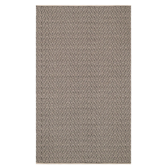 Home Conservatory Zipper Grey/Ivory Handwoven Cotton 8 X 10 Feet, Grey/Ivory Geometric Pattern