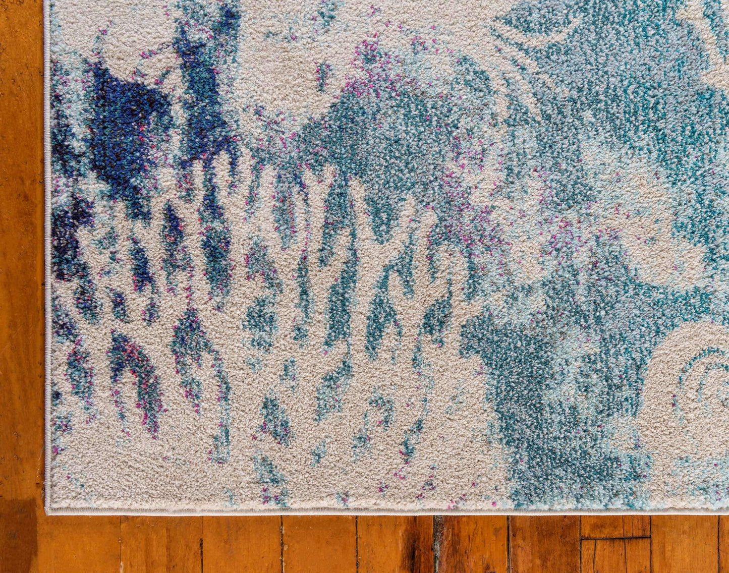 Unique Loom Positano Collection Coastal Modern Coral Lobster Shells Light Blue Area Rug (8' x 10')