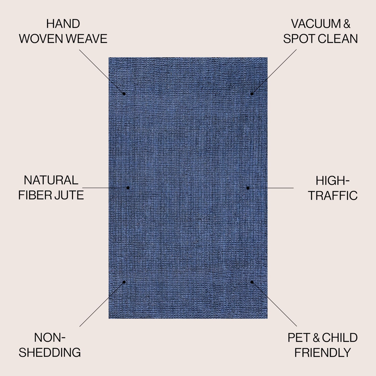 JONATHAN Y Pata Hand Woven Chunky Jute Navy Indoor Area Rug, 9x12, Bohemian, Rustic, Cottage, Easy-Cleaning for Living Room, Bedroom, Kitchen, Non-Shedding (NRF102D-9)