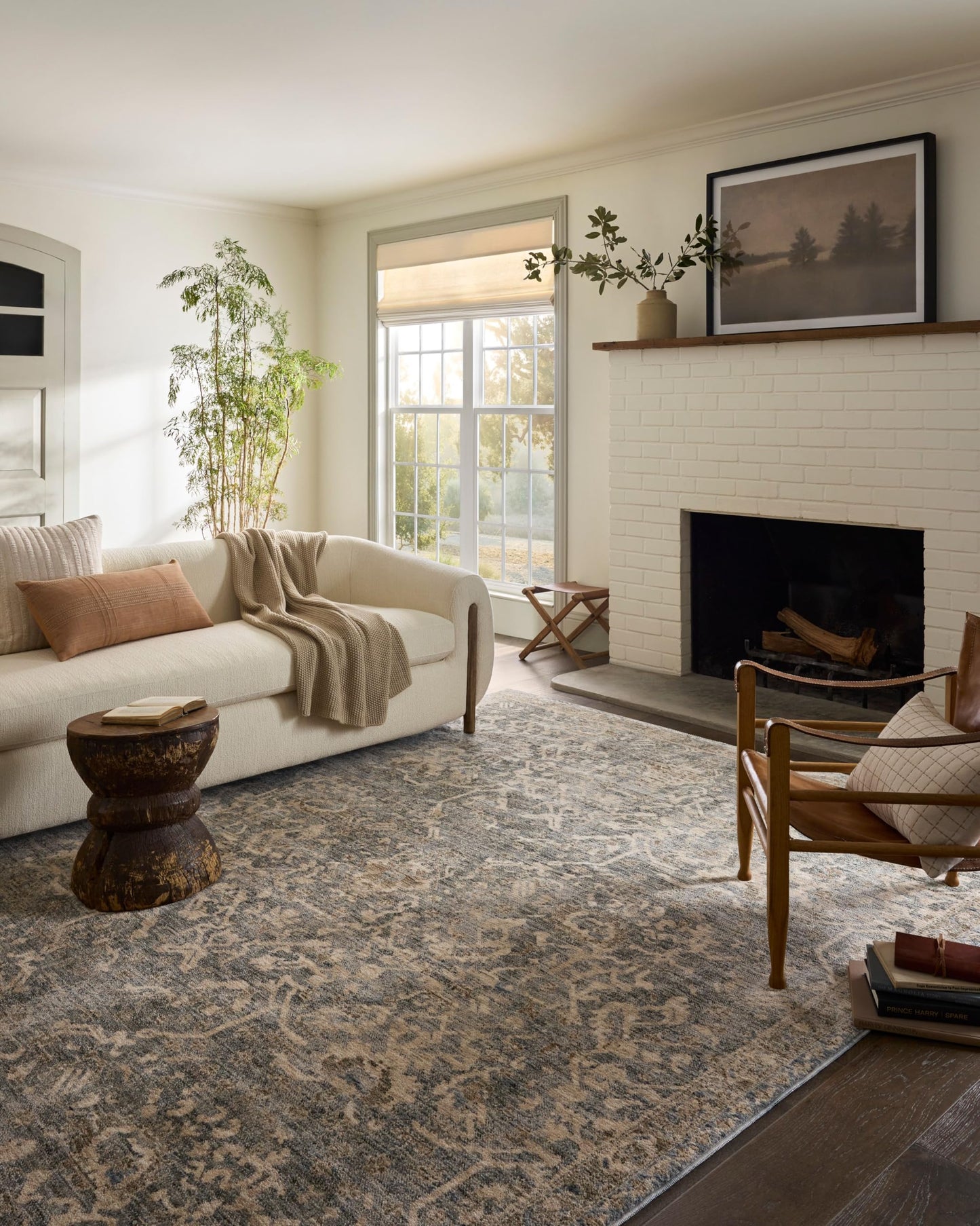 Loloi Magnolia Home by Joanna Gaines Junie Collection JUE-01 Blue/Natural 9'-6" x 13', .38" Pile Height, Area Rug