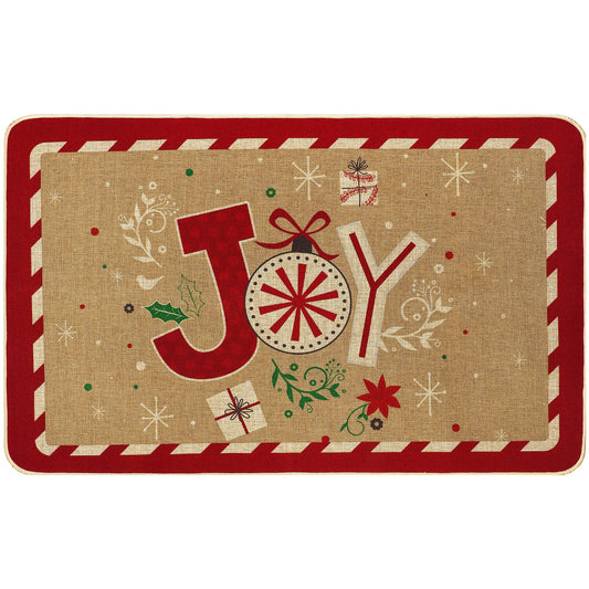 Ruisita Christmas Doormats Floor Mats Doormats 31.5 x 20 Inches Anti-Slip Joy Sign Merry Christmas Welcome Floor Mats Xmas Front Doormat for Indoor Outdoor Holiday Decorations Kitchen Laundry