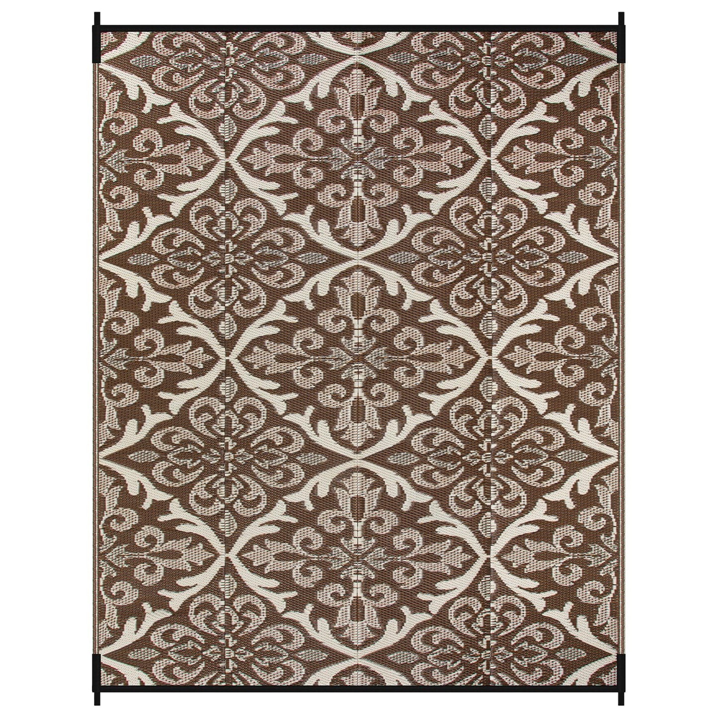 Lahome Outdoor Area Rugs 8x10 Patio Waterproof, Reversible Plastic Straw Rv Outdoor Rugs for Camping, Large Indoor Outdoor Carpet for Porch Deck Backyard Camper Picnic, Khaki 8'x10'