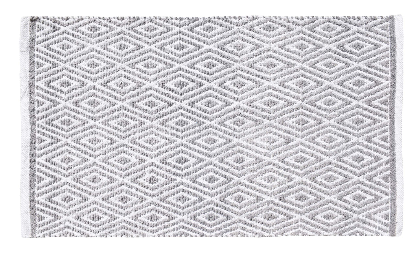 Ramanta Home 100% Cotton Diamond Handwoven Reversible Rug 21x34 Inch– Grey| Soft Washable Area Rug for Bathroom, Kitchen, Bedroom, Entryway | Durable Lightweight Handmade Accent Floor Mat | Boho Décor