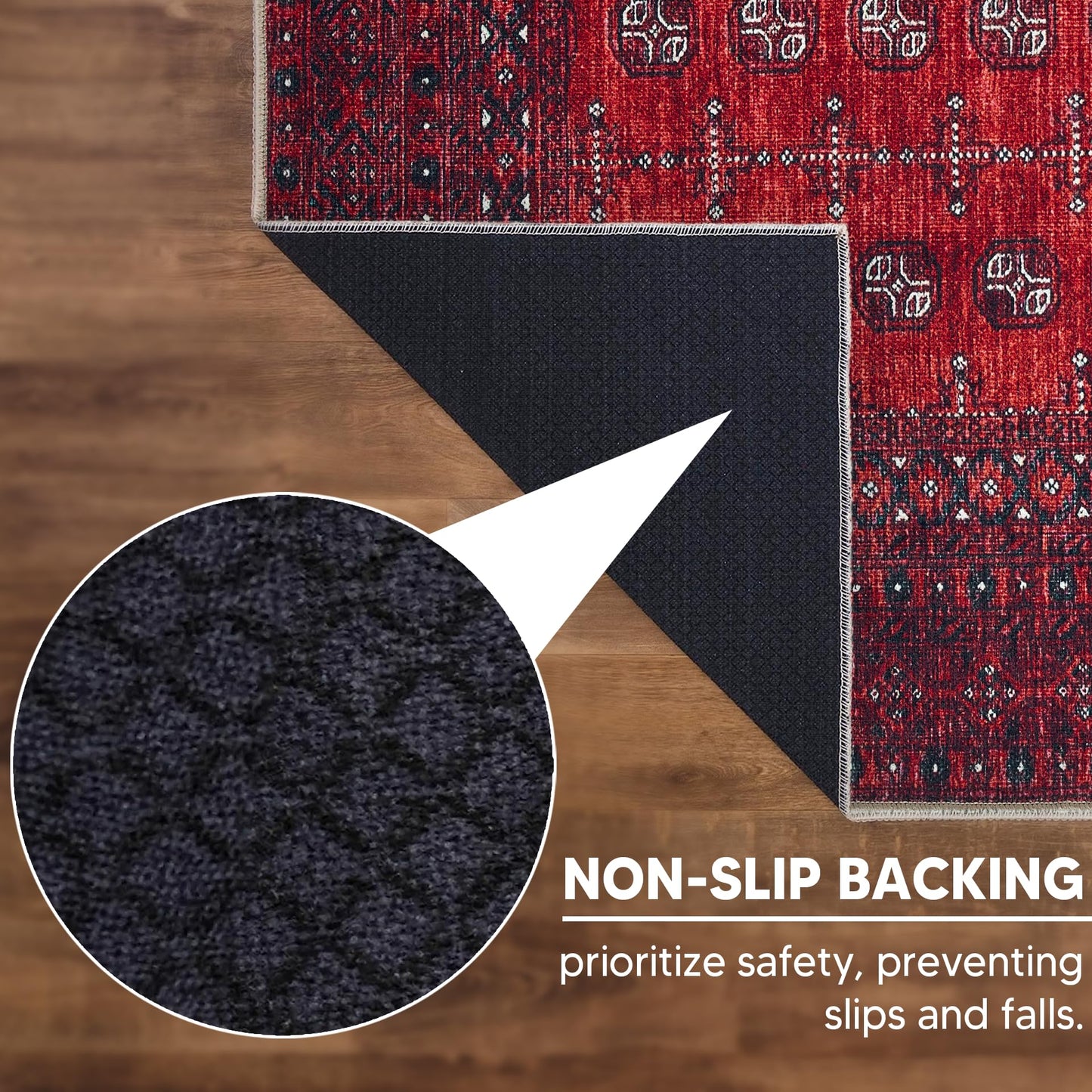 Keen Home Design 3x5 Rug - Machine Washable Entry Rug with Non-Slip Backing, Ideal for Enteryway, Kitchen, Bathroom, Laundry Room - Vintage, Easy Clean, Durable, Low Pile Rug - (3' x 5')