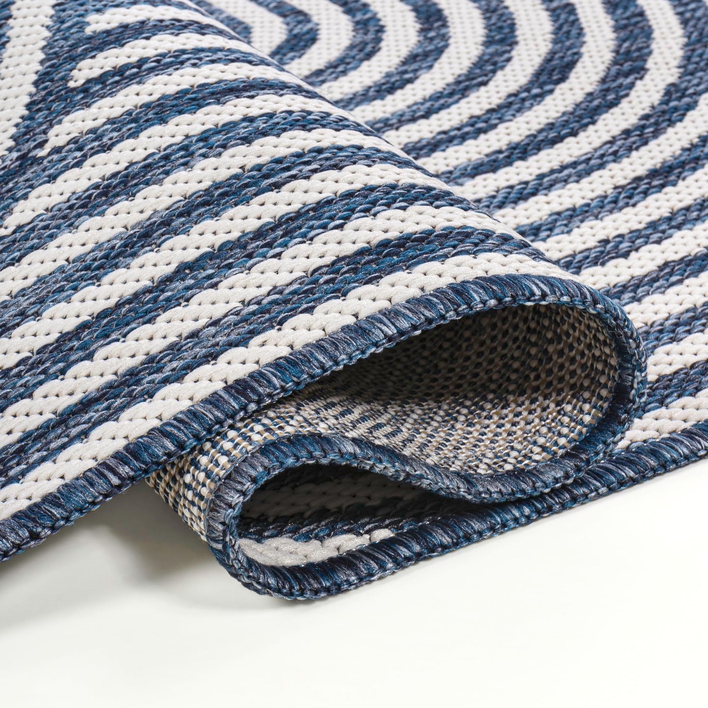 JONATHAN Y Geometric Arch Stripe Indoor Outdoor Area Rug 9X12 Cream/Navy, Margot Modern for Backyard, Patio, Porch, Easy-Cleaning, High Traffic, Pet-Friendly, Non-Shedding (SHP201C-9)