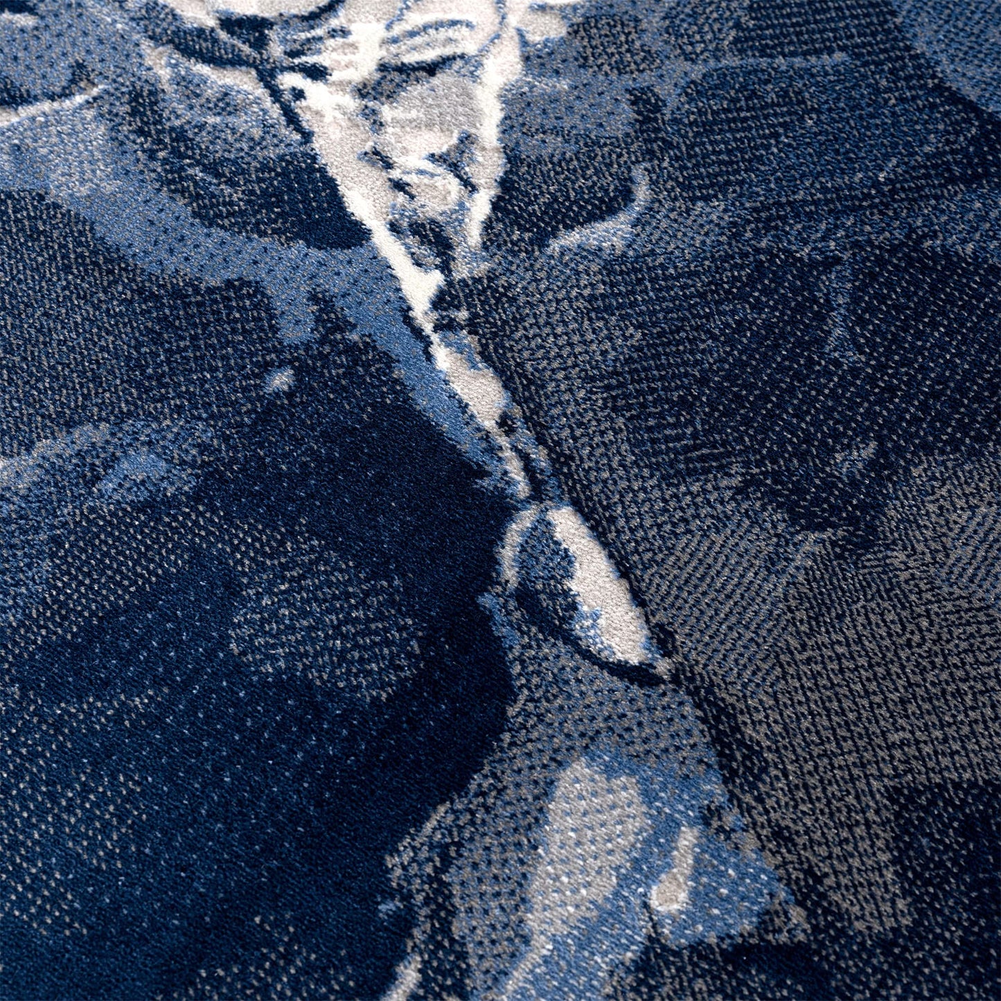 Abani Rugs Contemporary Blue & Grey Marble Ice Design Washable 7'9" x 10'2" (8'x10') Area Rug - Modern Swirl Watercolor Bedroom Rug