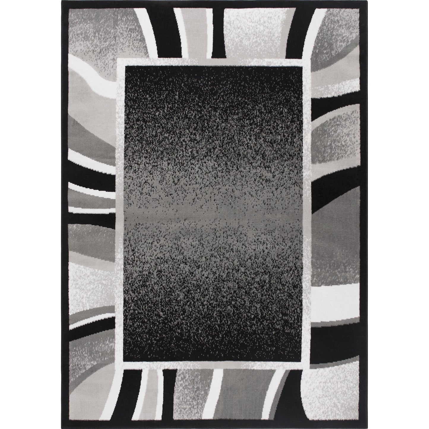 Home Dynamix Lyndhurst Rotana Modern Area Rug, Contemporary Black/Gray 5'2"x7'4", 5'2"x7'4" Rectangle