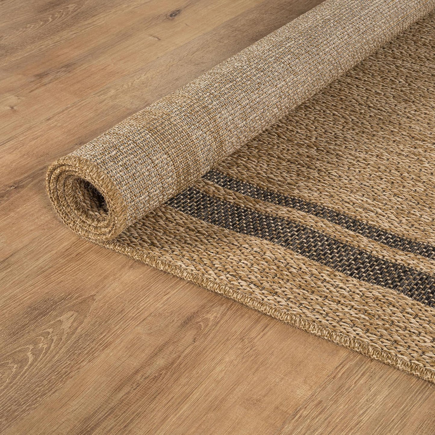 Beverly Rug Easy Jute Bordered Rug 6x9 Washable Durable Indoor Outdoor Area Rugs for Living Dining Room Patio Office Stain Resistant Non Shedding Casual Indoor Outside Carpet 6 x 9 Natural