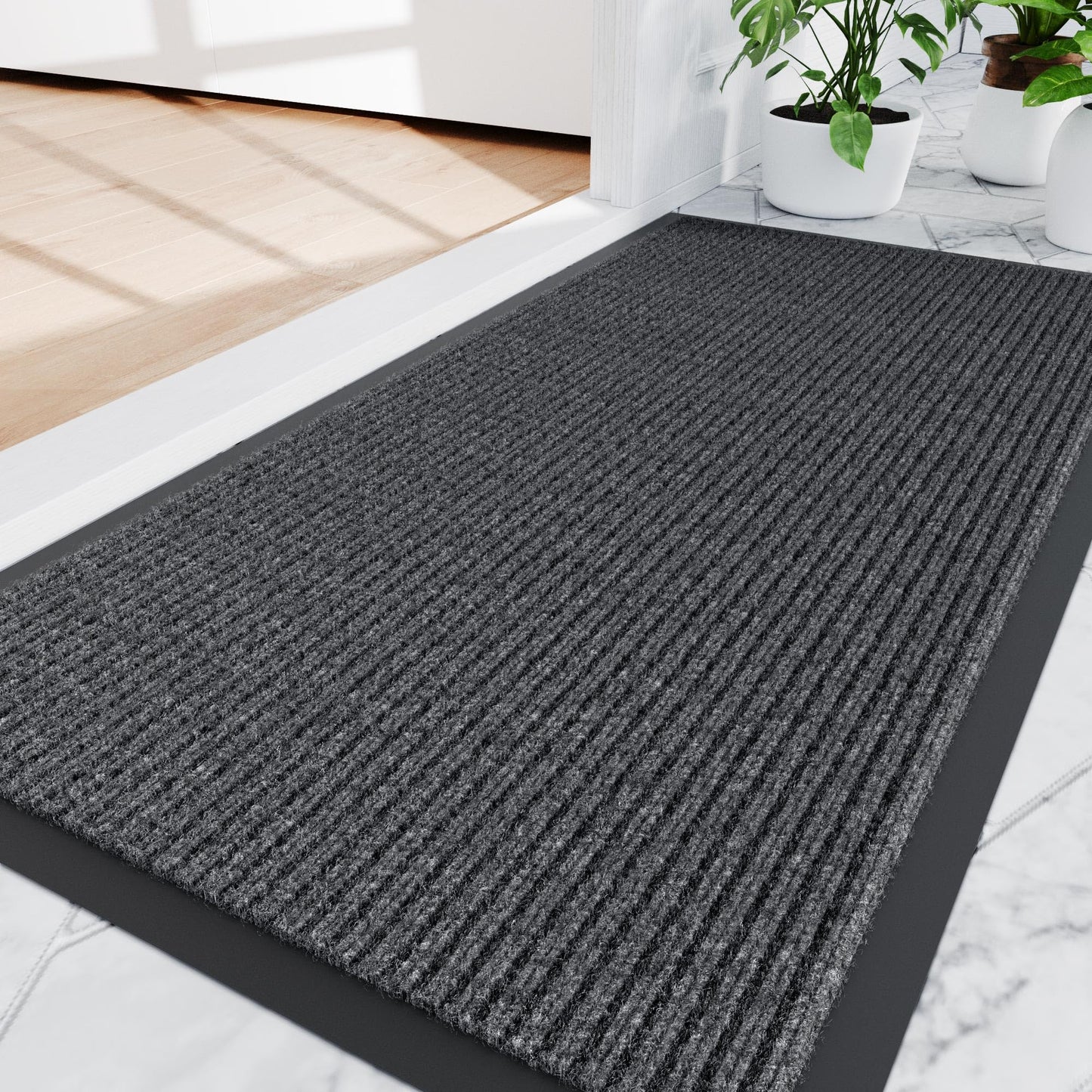 Amyracel Front Door Mat Indoor Outdoor Entrance, 36" x 72" Heavy Duty Commercial Floor Mat, All-Season Waterproof Rubber Back Doormat for Entryway, Fade Resistant, Low Profile, Easy Clean