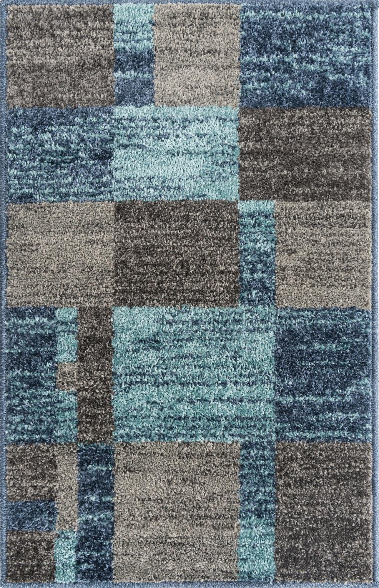 Unique Loom Autumn Collection Area Rug - Providence (2' x 3' 1" Rectangle, Blue Gray/ Light Brown)