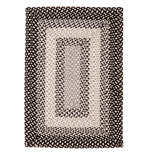 Super Area Rugs 2X3ft Farmhouse Braided Rug - Natural Soft Cotton Carpet for Bathroom, Kitchen, Doorway - Reversible Primitive Country Decor - Black/Gray/Ivory - Buffalo Check
