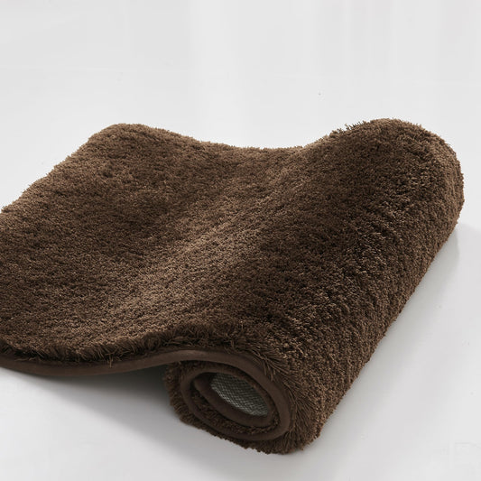 CozeCube Upgraded Shaggy Bath mat for Bathroom Non Slip 20" X 32", Super Soft Quick Dry Bath Rugs, Fluffy Plush Bathroom Rugs Machine Washable, Dark Brown
