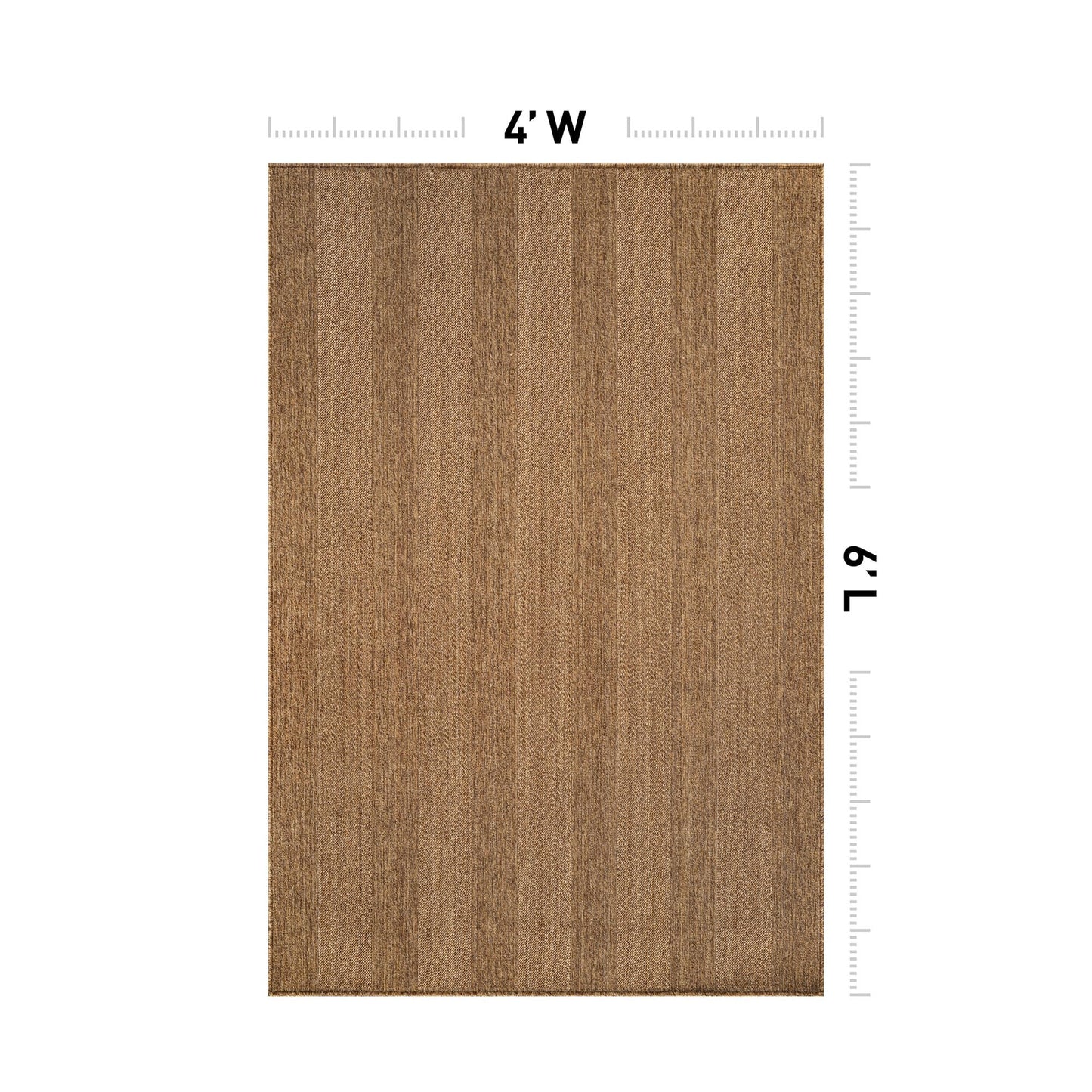 Rugshop Striped Indoor Outdoor Flat Woven Area Rug,Natural Jute-Style,Easy-Care Patio Rug for Backyard Porch Deck Balcony, 4' x 6' Natural/Jute