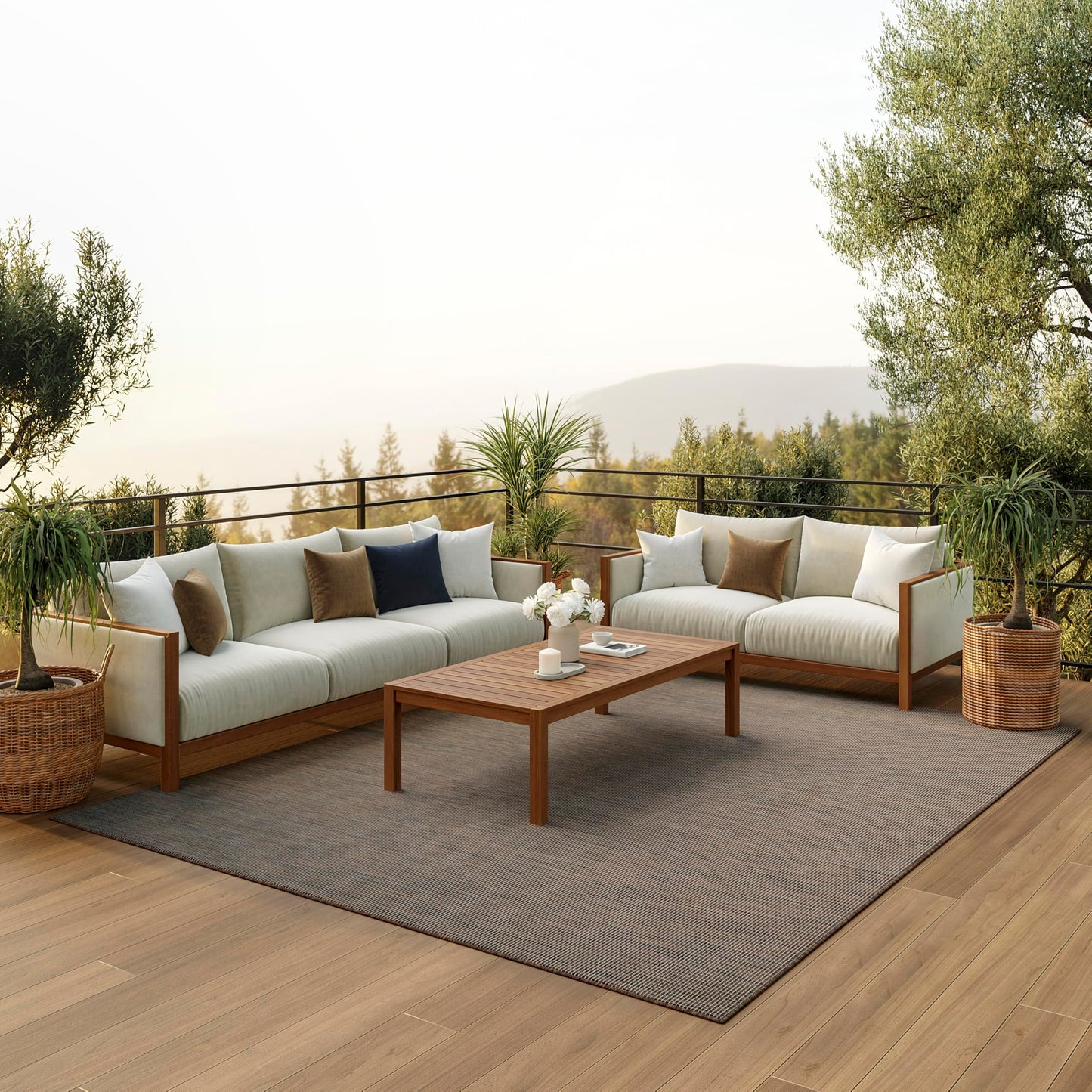 Nourison Home Positano Natural 8' x 10' Area Rug - Easy Clean, Non Shedding, Bed Room, Living Room, Dining Room, Kitchen (8' x 10')