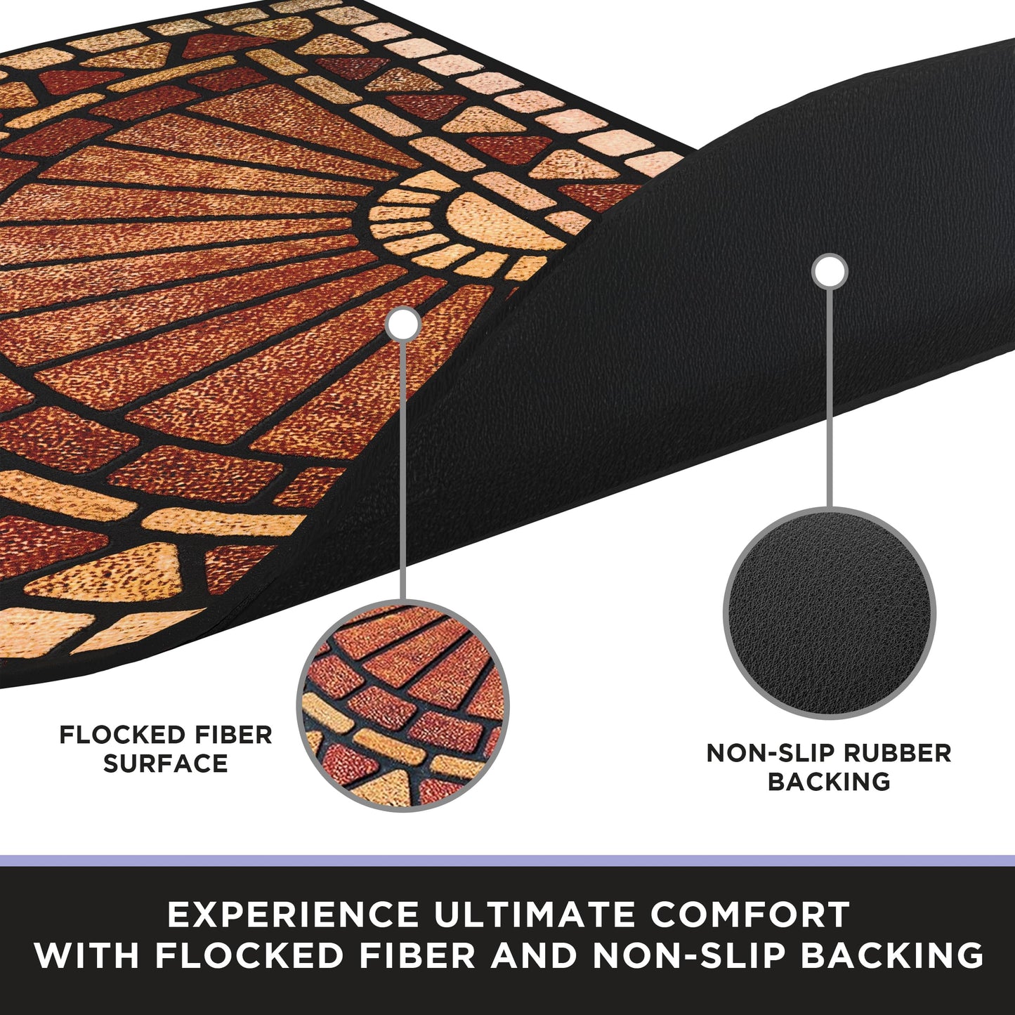 ubdyo Unique Design Door mat - Low Pile Front Doormat Outside Entrance for Efficient Dirt Trapping - All Weather Front Door Mat Indoor Entrance - Anti Slip Welcome Matt Outdoor - (36" x 24", Red)