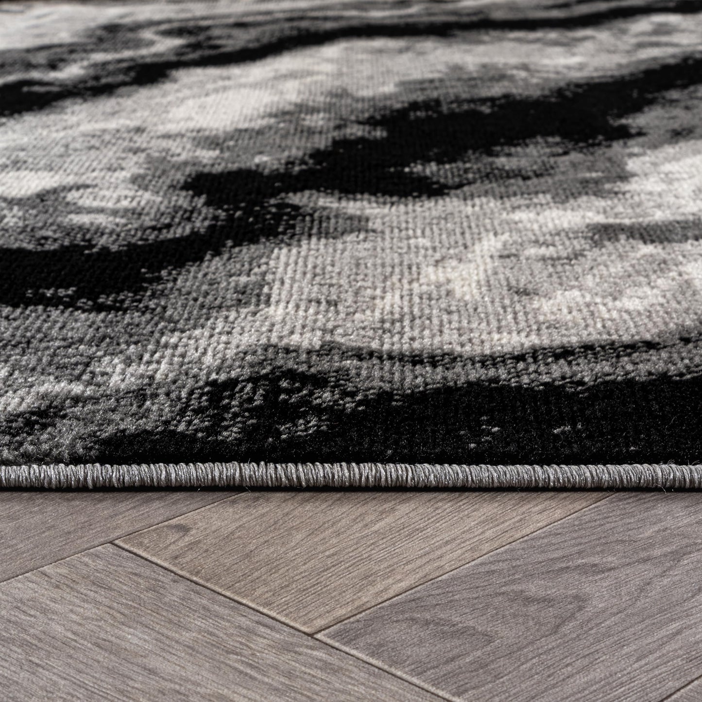 Rugshop Modern Contrast Indoor Area Rug for Entryway,Kitchen,Doormat Low Pile Rug with Jute Backing 2' x 3' Black
