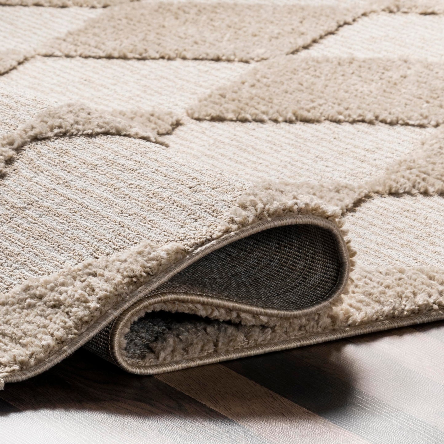Nuloom Marissa Beige/Ivory, 6'7" x 9', Diamond, Tassel, Soft and Cozy, High Traffic, Stain Resistant, Easy Clean, Durable Area Rug for Bedroom, Living Room, Dining Space, Den, Foyer, Entryway