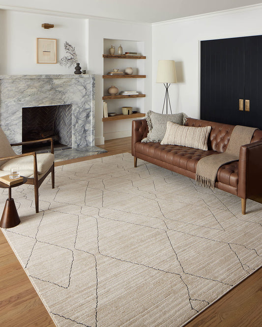 Loloi Darby Collection DAR-03 Sand/Charcoal 6'-7" x 9'-3" Area Rug