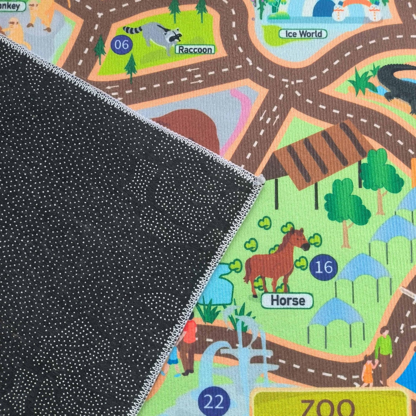 MOFAZEE Zoo map Carpet, 2'8"×4' English Letter Carpet, Washable ABC Rug for Kids Room, Non-Slip Alphabet Play Mat with Animal Illustrations, for Classrooms/Home Learning Areas