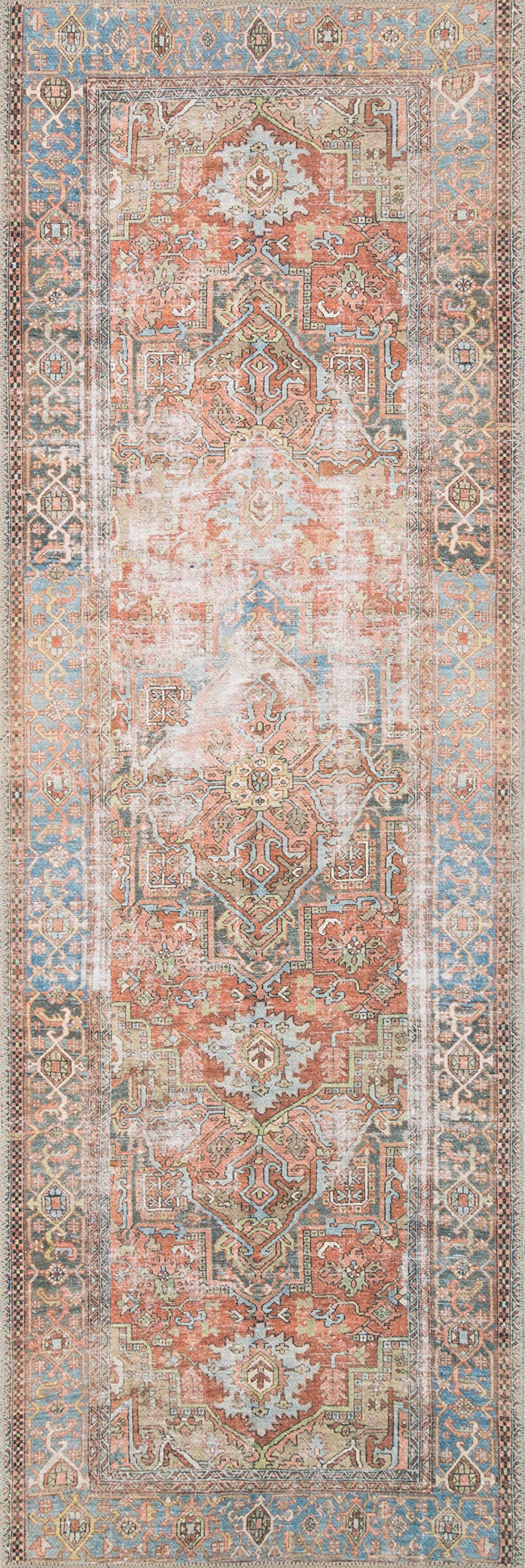 Loloi Loren Collection LQ-15 Terracotta/Sky 8'-4" x 11'-6" Area Rug