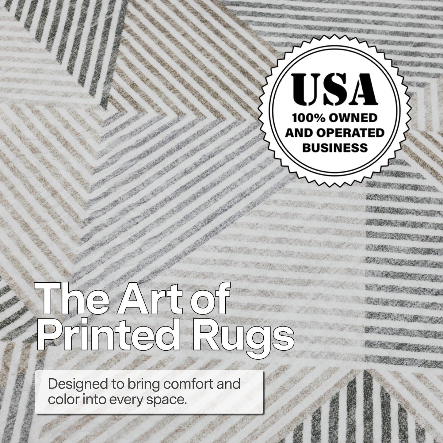 ReaLife Rugs Machine Washable Area Rug - Living Room Bedroom Bathroom Kitchen Entryway Office - Padded Crease Free Stain Resistant Premium - Modern Geometric Contemporary- Miles- Beige - 2'x 3'
