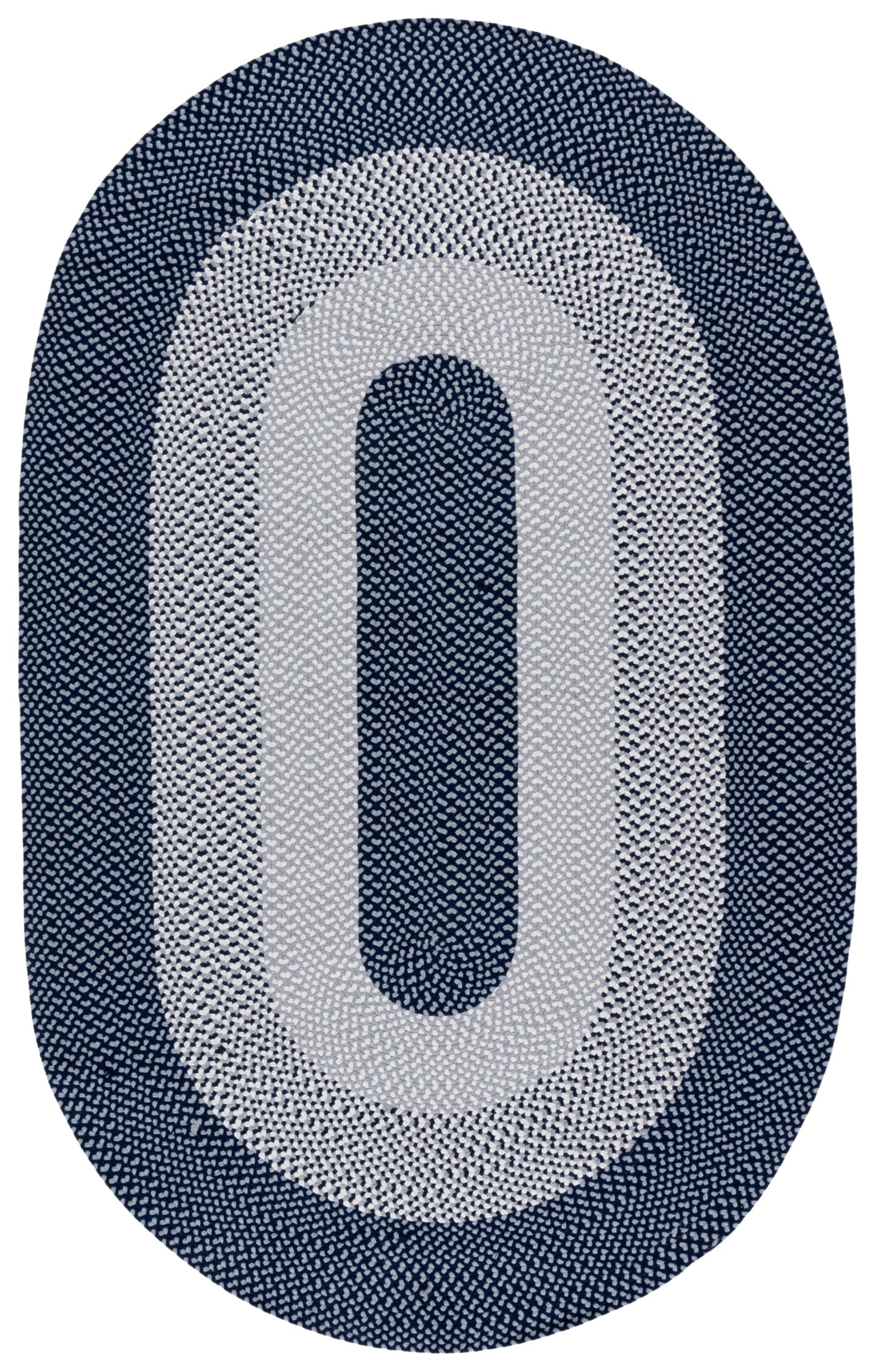 SAFAVIEH Braided Collection Area Rug - 5' x 8' Oval, Grey & Blue, Handmade Cotton, Ideal for Living Room, Bedroom, Home Office, Dining Space (BRA822F-5OV)