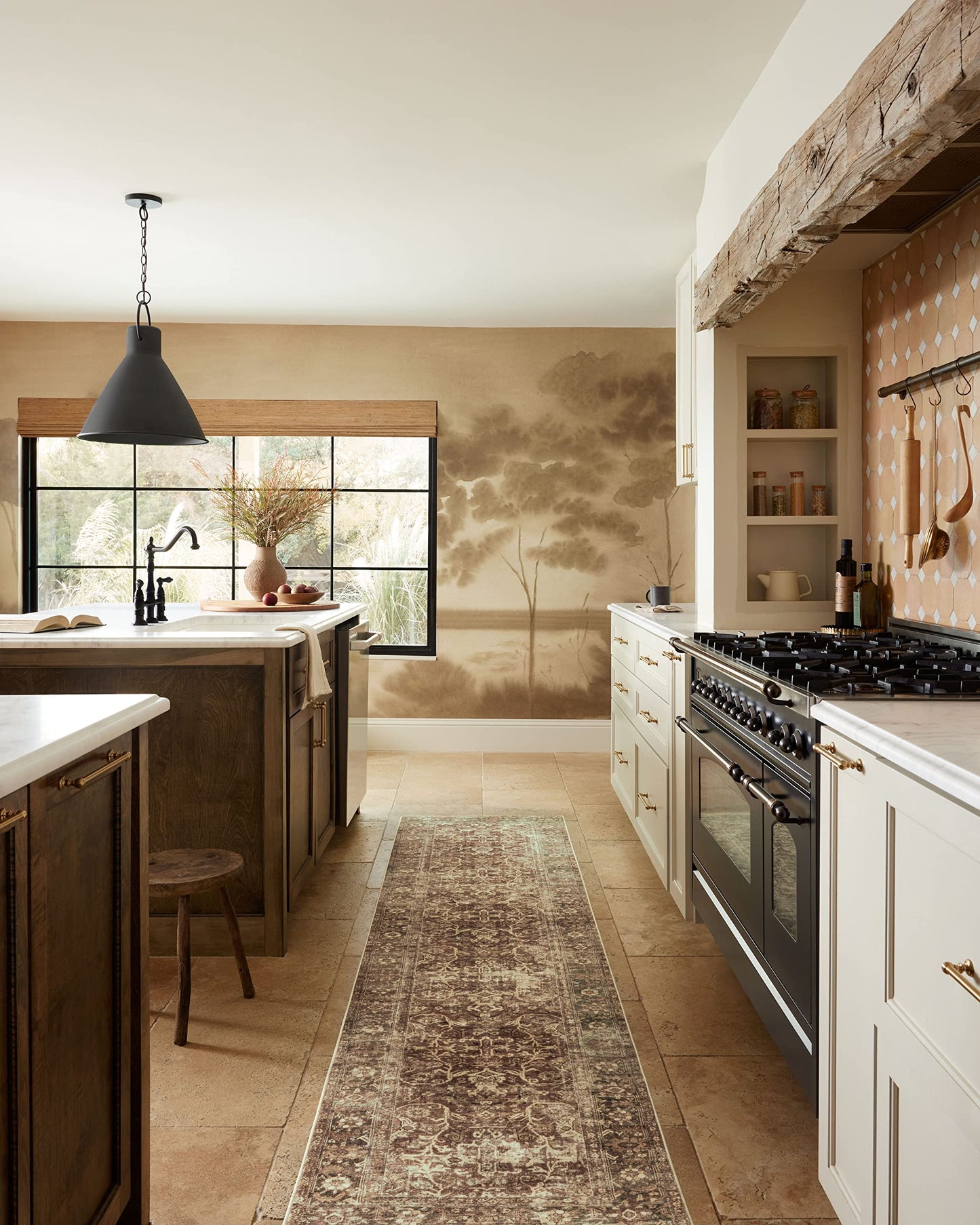 Loloi Magnolia Home by Joanna Gaines Sinclair Collection SIN-01 Rust/Lagoon 8'-6" x 11'-6", .25" Pile Height, Machine Washable, Area Rug