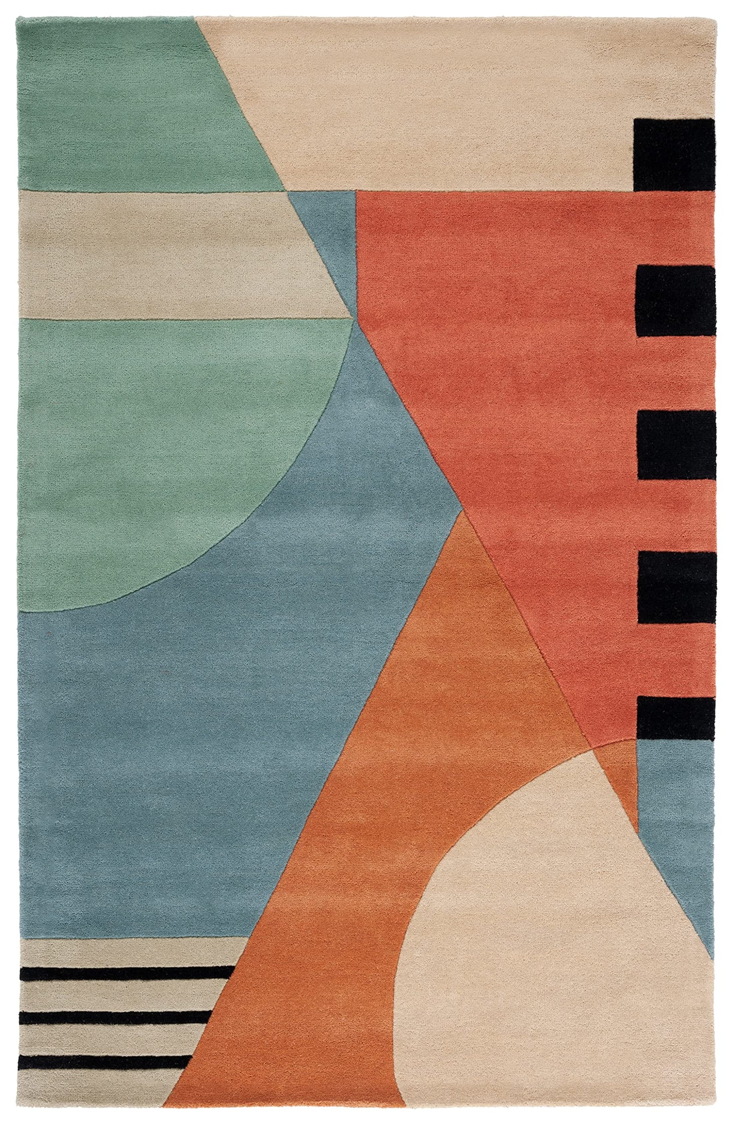 SAFAVIEH Rodeo Drive Collection Area Rug - 6' x 9', Gold, Handmade Mid-Century Modern Abstract Wool, Ideal for High Traffic Areas in Living Room, Bedroom (RD863A)