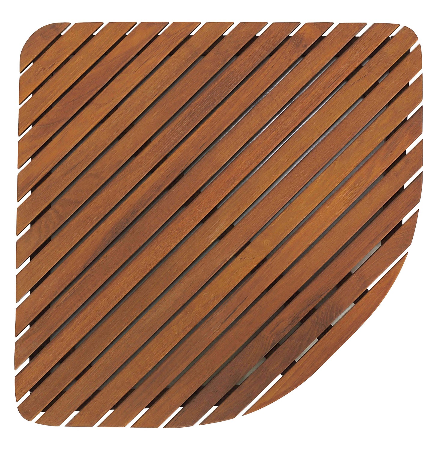 Bare Decor Dania Corner Shower Spa Mat, 24 by 24-Inch, Solid Teak Wood and Oiled Finish