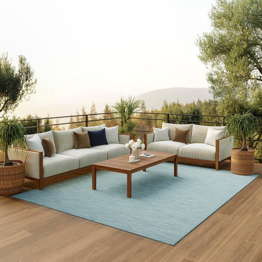 Nourison Home Positano Aqua 8' x 10' Area Rug - Easy Clean, Non Shedding, Bed Room, Living Room, Dining Room, Kitchen (8' x 10')