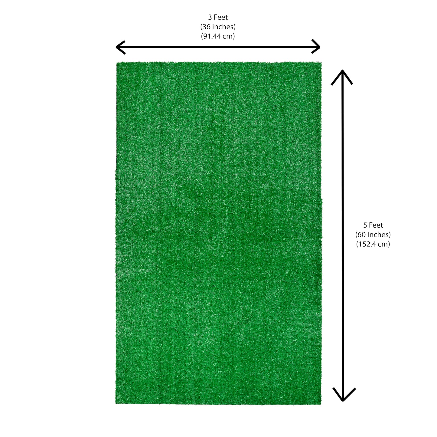 Garland Rug Artificial Grass 3 Ft. X 5 Ft. Large Indoor/Outdoor Area Rug Green, Durable, and Low-Maintenance for Patios, Lawns, and More