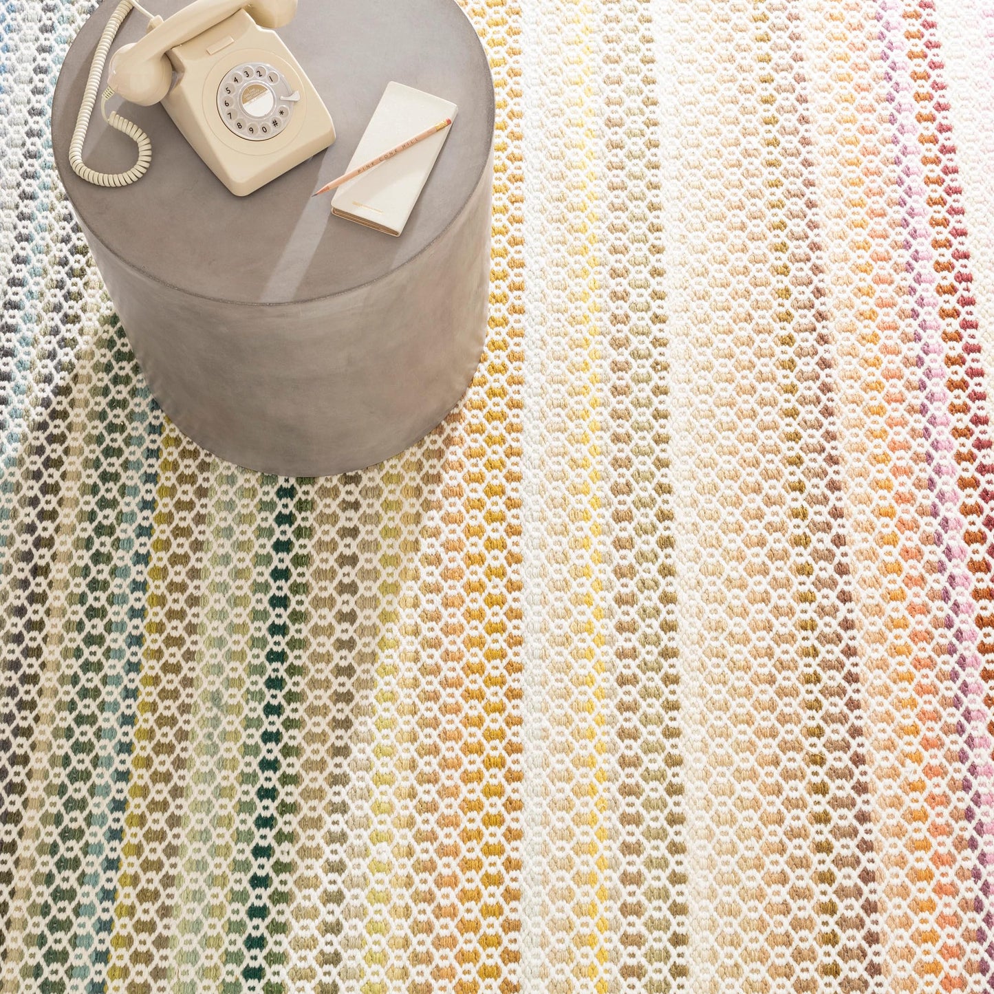 Dash and Albert Poppy Wool Area Rug - 2' x 3' Multicolor Geometric Handwoven Accent Rug - Durable, Low Pile, Dining Room, Living Room, Bedroom - Premium Luxury Hotel Quality Soft Breathable