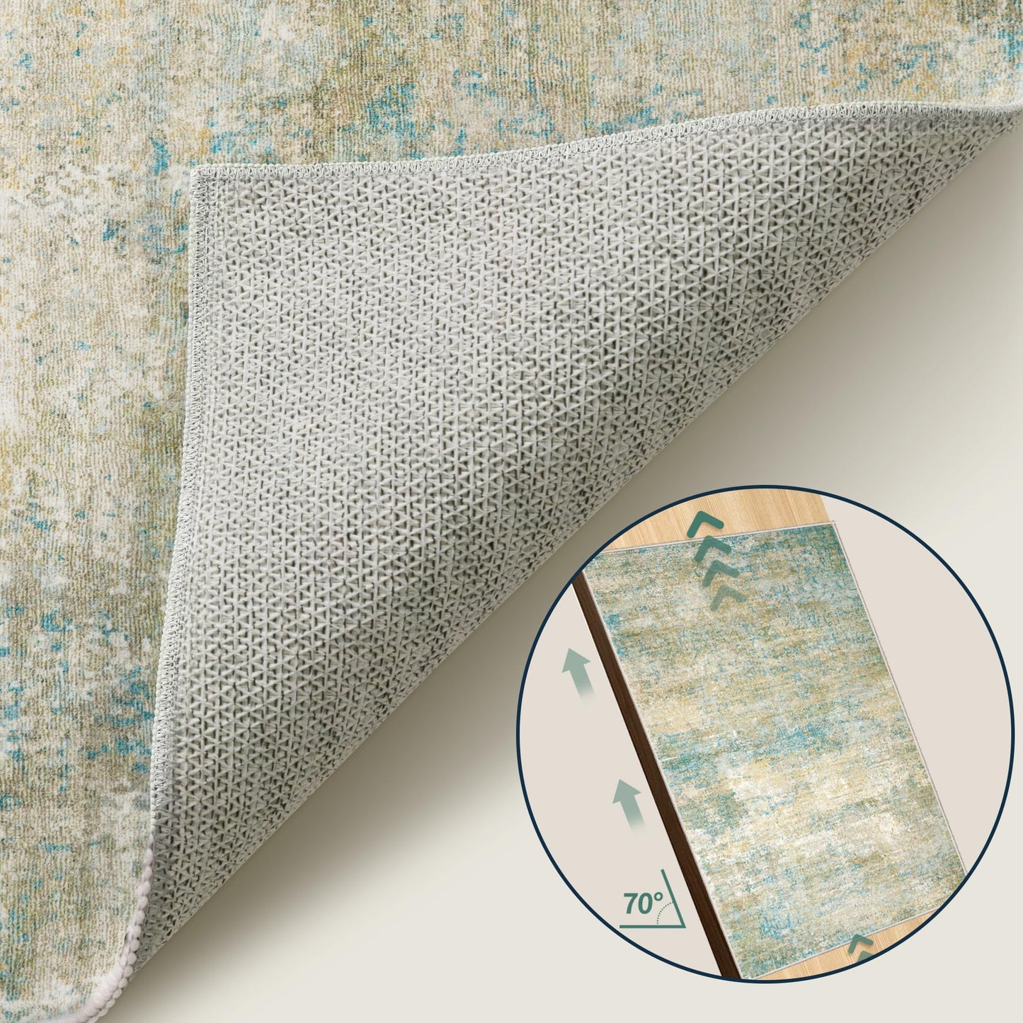 Tangsoo 2x5 Washable Runner Rug, Abstract Non Slip Kitchen Runner Rugs for Hallway, Modern Contemporary Indoor Soft Low Pile Rugs Runner for Entry Laundry Entryway Bedroom Bathroom Living Room