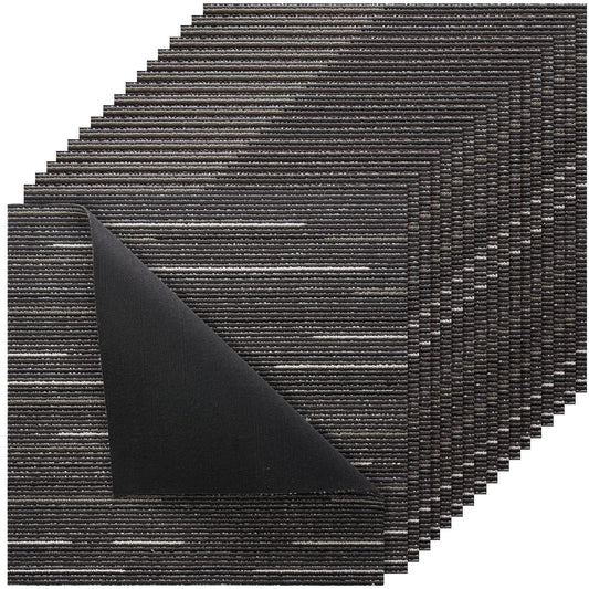 VEVOR Carpet Tiles Reusable 24x24 inch, 24 PCS Modular Carpet Square Rug, Commercial Floor Soft Padded for Seamless Cover 96sq.ft, Easy DIY Replacement for Living Room Bedroom Office Indoor,Gray