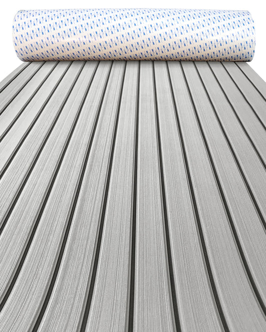 KXKZREN EVA Foam Boat Decking with 3M Adhesive Backing - Strong Self-Adhesive Faux Teak Flooring Sheet 47.2" x 11.8" Anti-Slip Marine Mats for Motorboat Jon Boats Yacht Kayak
