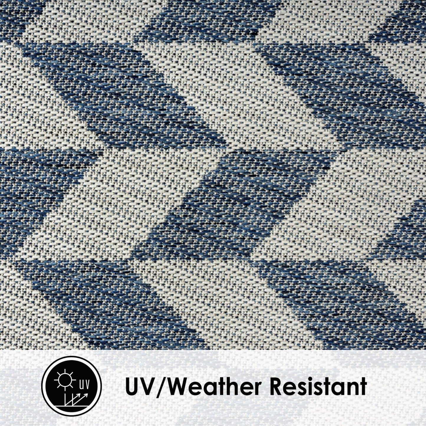 Nicole Miller New York Patio Country Calla Contemporary Herringbone Indoor/Outdoor Area Rug, Blue/Cream, 5'2"x7'2"