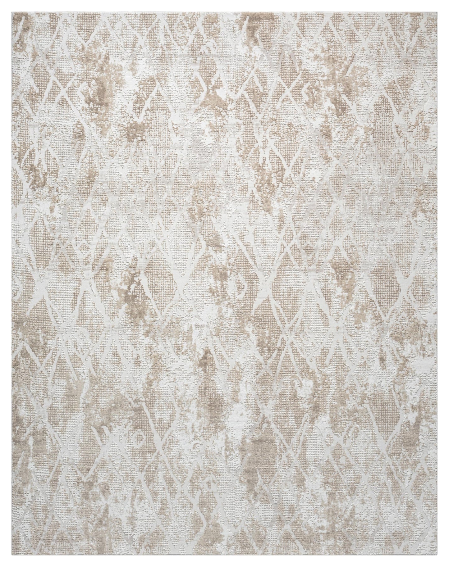 RUGGERRUGS Adel Modern Area Rug for Living Room, 8x10 Rustic Distressed Abstract Large Beige Neutral Rug, Medium Pile Stain Resistant Carpet for Bedroom, Dining Room or Kitchen (8' x 10', Beige)