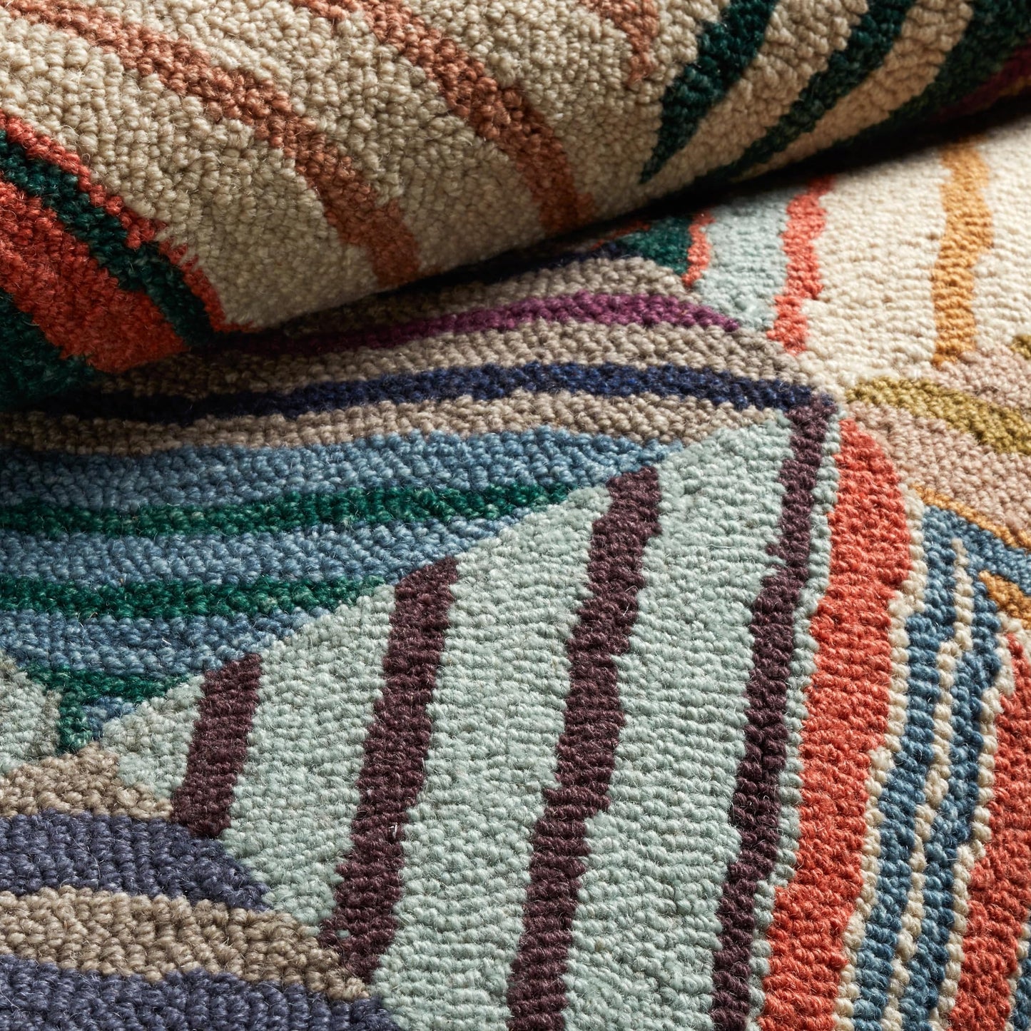 Dash & Albert Potter Multi Hand Micro Hooked Wool Rug, 3 X 5 Feet, Multi Geometric Pattern - Premium Luxury Hotel Quality Soft Breathable Hypoallergenic Machine Washable Easy Care All Season
