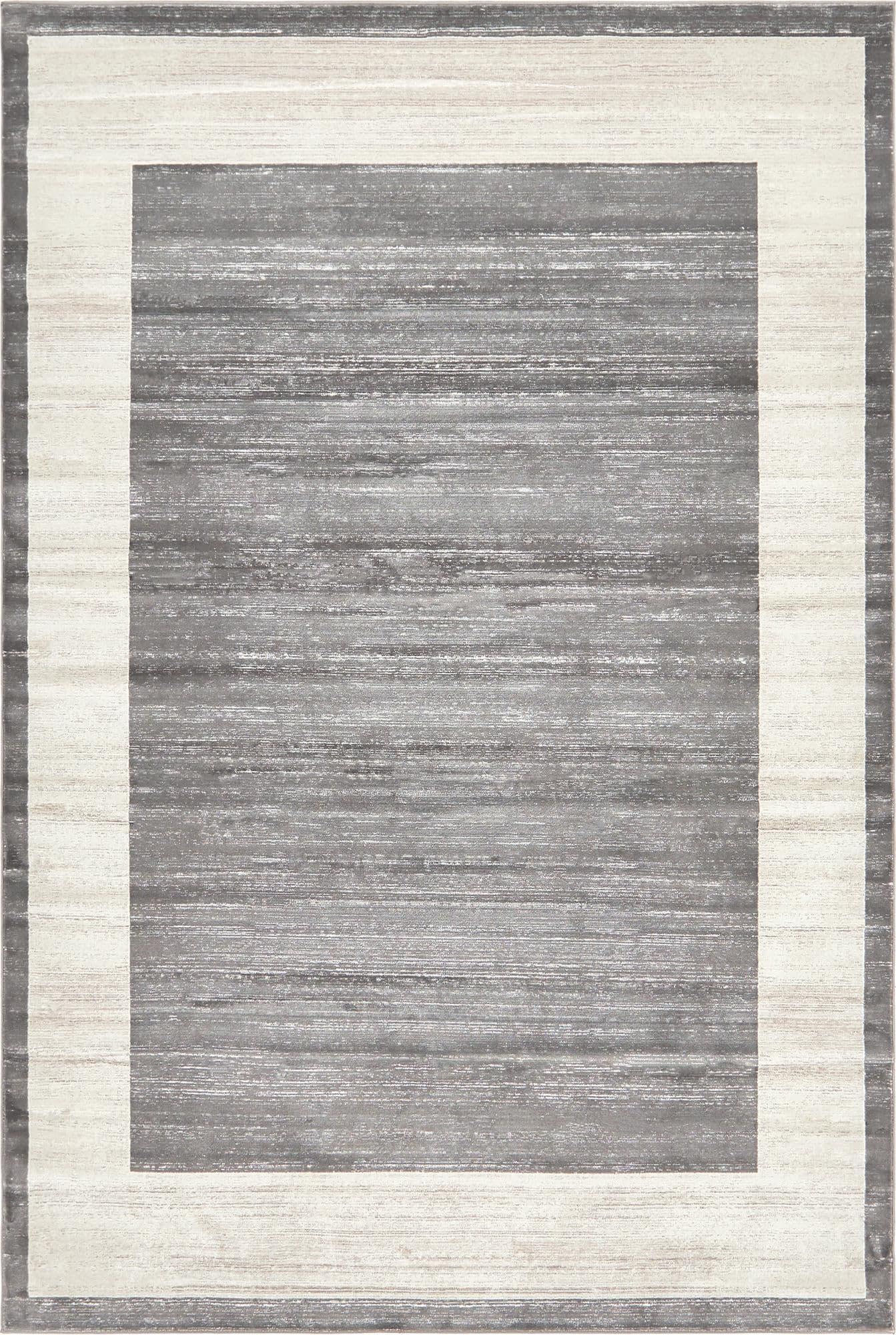 Rugs.com Uptown Collection Rug – 4x6 Gray Medium-Pile Rug Perfect for Entryways, Kitchens, Breakfast Nooks, Accent Pieces