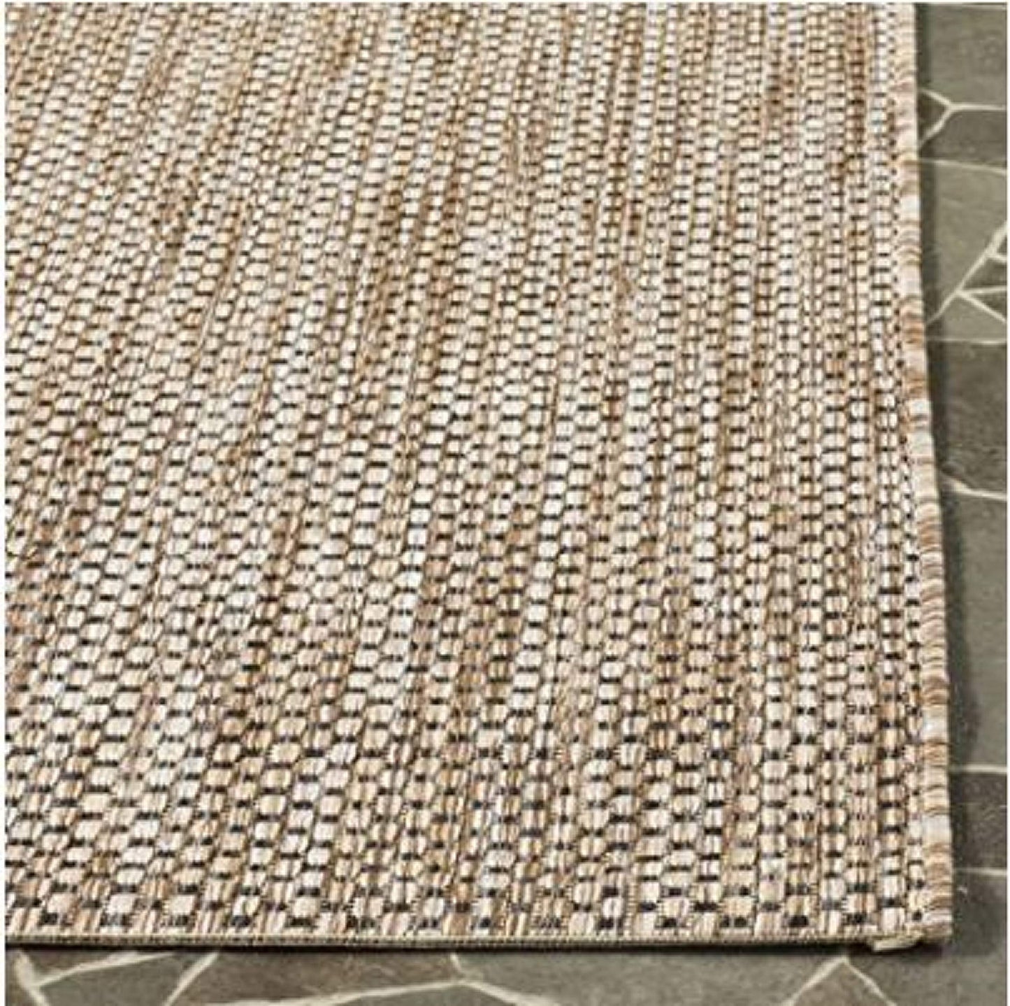 SAFAVIEH Washable Rug Outdoor Courtyard Collection - 2'3" x 12' Runner, Beige & Beige, Non-Shedding & Easy Cleaning, Ideal for Patio, Entryway, Mudroom, Hallway, Kitchen (CY8522-36311)