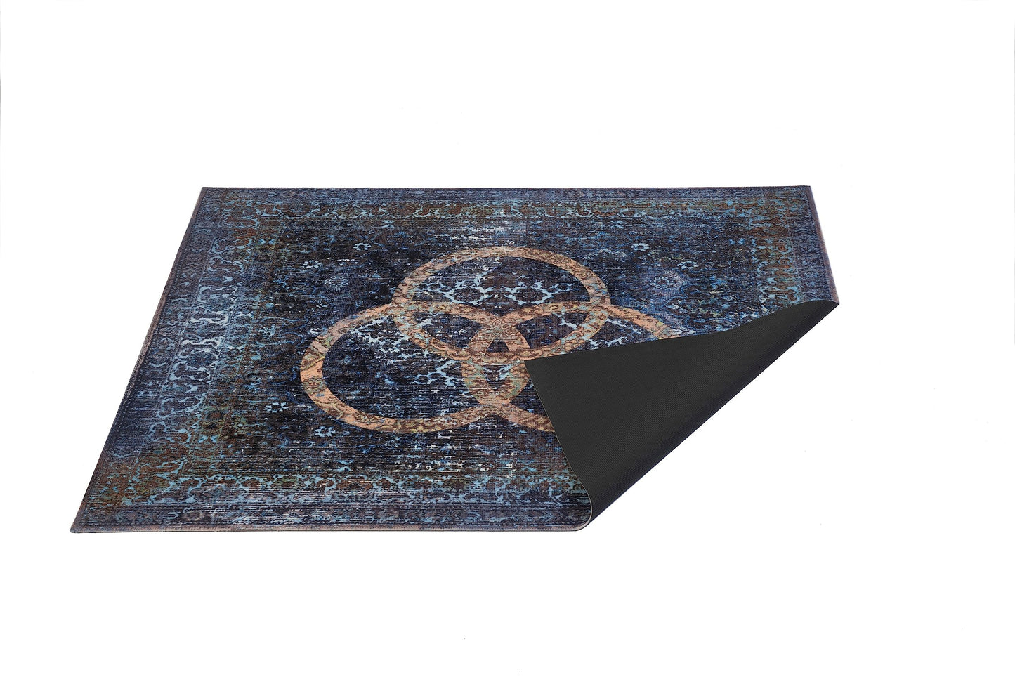 DRUMnBASE Vintage Persian Style Stage Rug | Non-Slip Waterproof Drum Mat | 6 FT x 5.25 FT Drum Carpet to Reduce Vibration for Drums, Amps, and Pedalboards | Durable Stage & Studio Mat