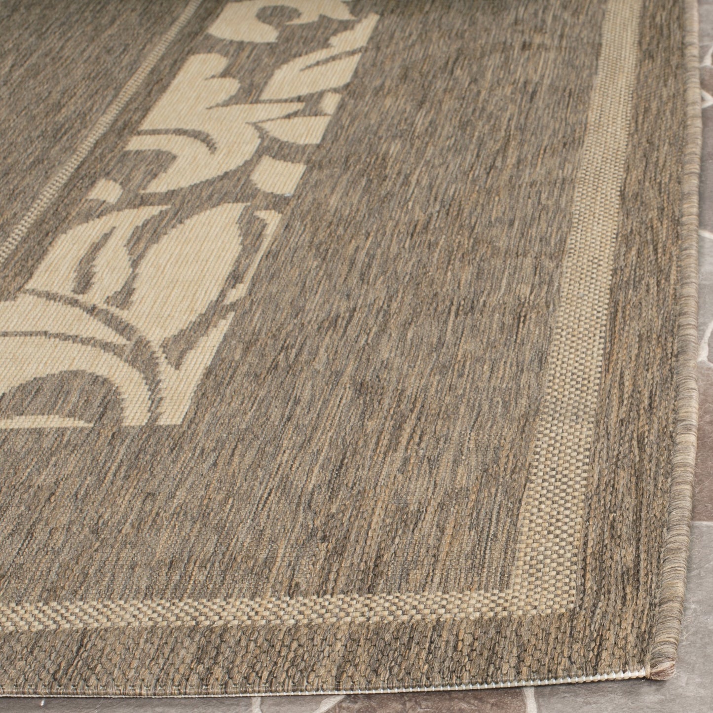 SAFAVIEH Washable Rug Outdoor Courtyard Collection - 2'3" x 6'7" Runner, Brown & Natural, Non-Shedding & Easy Cleaning, Ideal for Patio, Entryway, Mudroom, Hallway, Kitchen (CY1704-3009)
