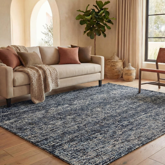SAFAVIEH Abstract Collection Area Rug - 6' x 9', Black & Grey, Handmade Wool, Ideal for High Traffic Areas in Living Room, Bedroom (ABT468L)