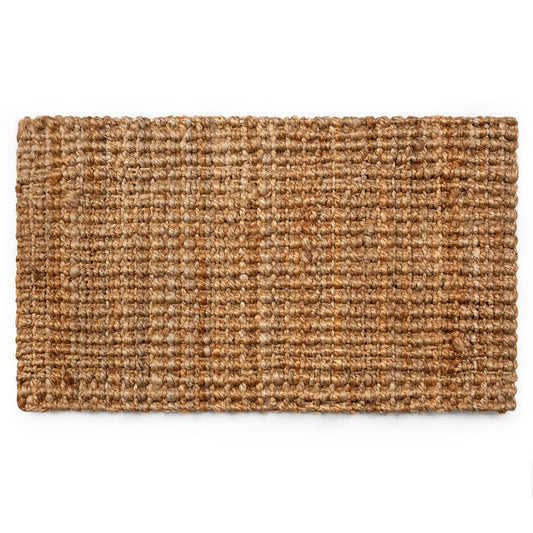 PLUS Haven 17.5x30 Jute Door Mat with Heavy-Duty Backing - Ideal for Outdoor or Indoor Uses - Non-Slip Welcome Mats for Entryway or Porch - Easy to Clean Front Door Mat - Natural Brown
